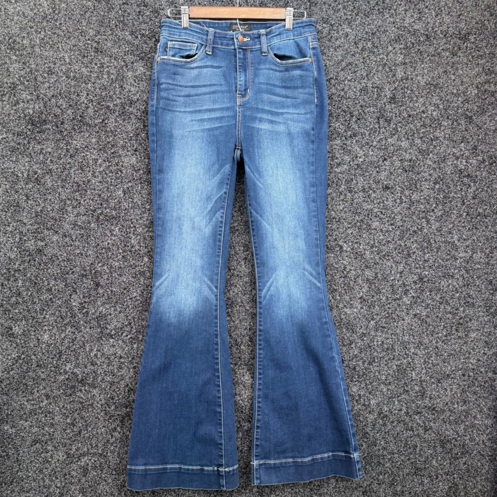 Judy Blue High Waist Flare Jeans Medium Wash Stretch Denim JB82395DK Size 9/29